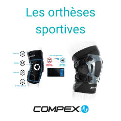 la gamme d'orthèses sportives de la marque compex