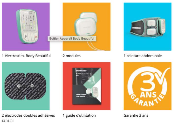 contenu du pack du body beautiful de sport elec