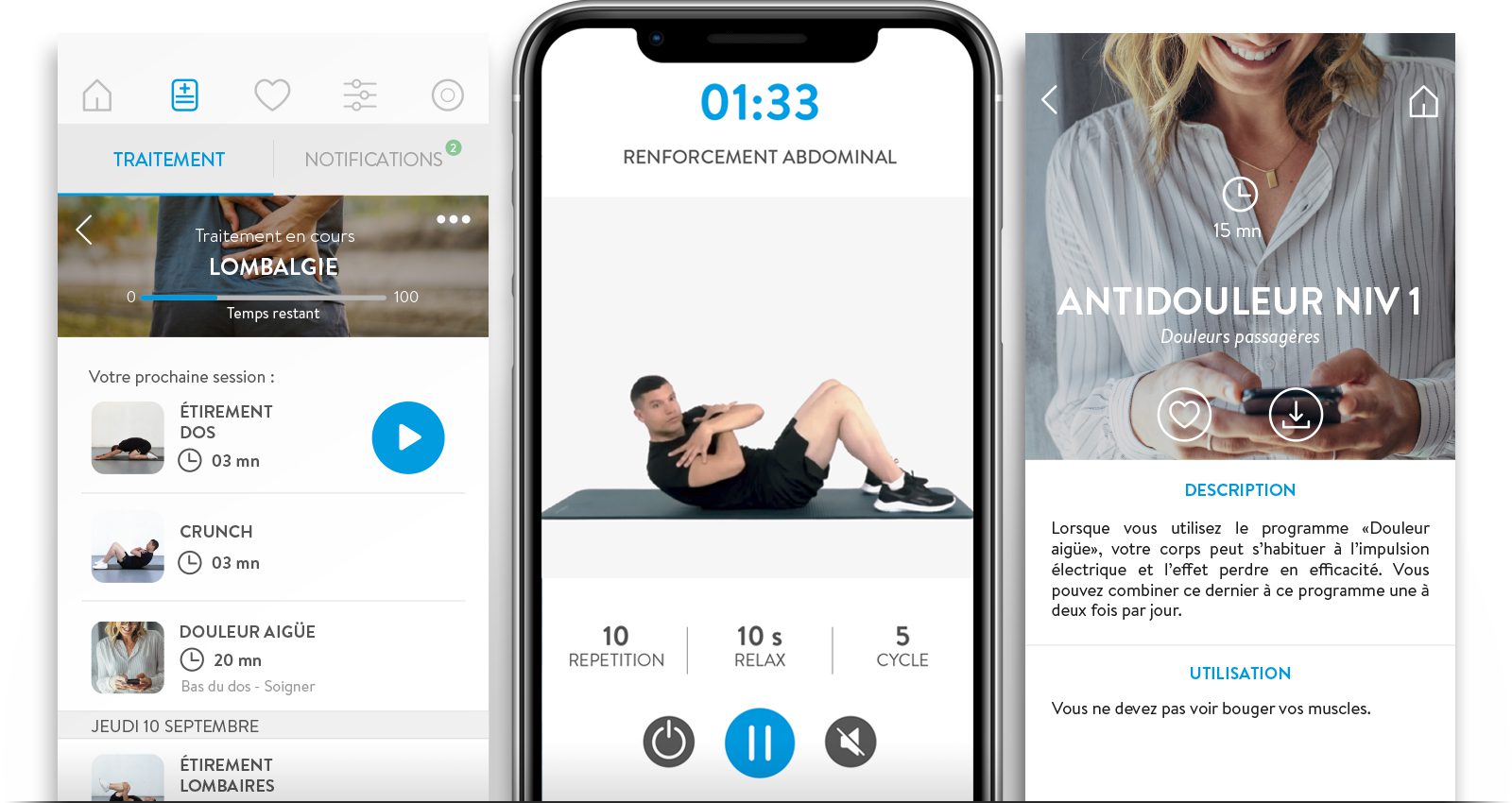 programme 3 des fonctions du bluetens classic