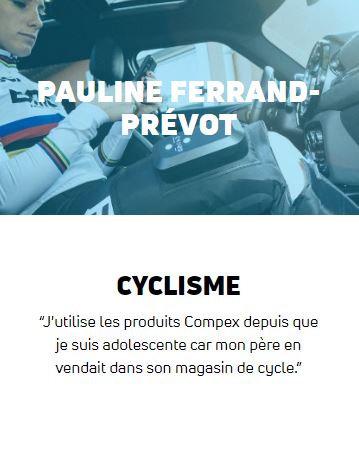 cliente satisfaite des produits Compex