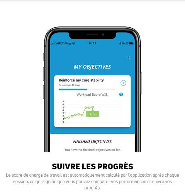 suivi des performance sur l'application mobile Compex