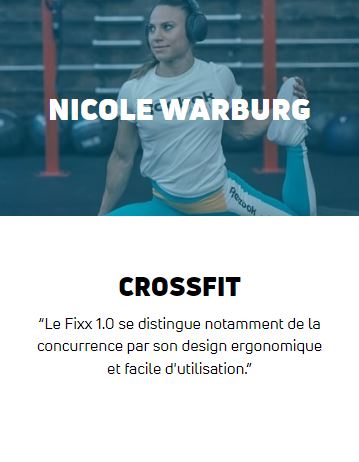 une athlète de crossfit qui utilise le compex fixx 1.0