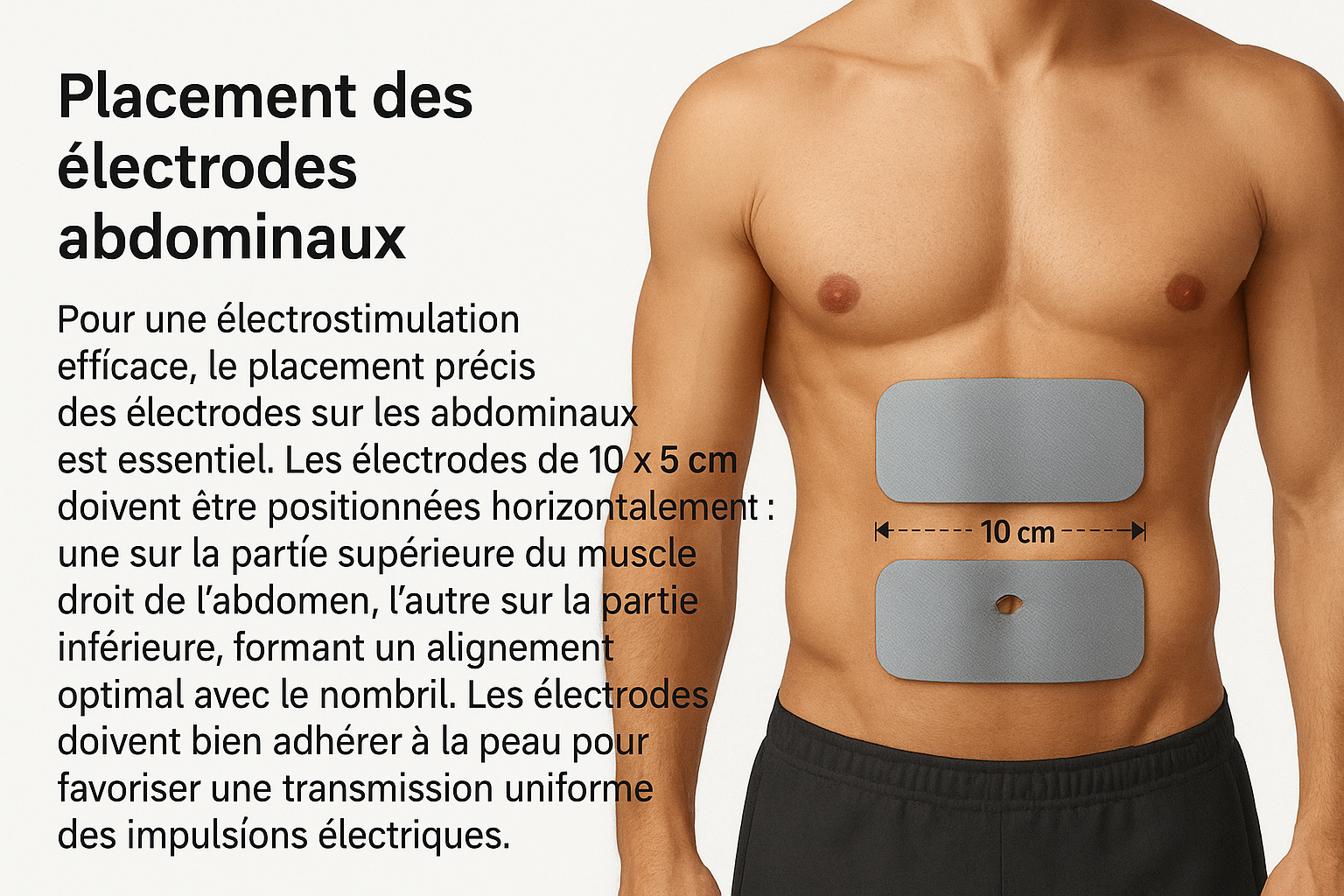 placement électrode abdominaux