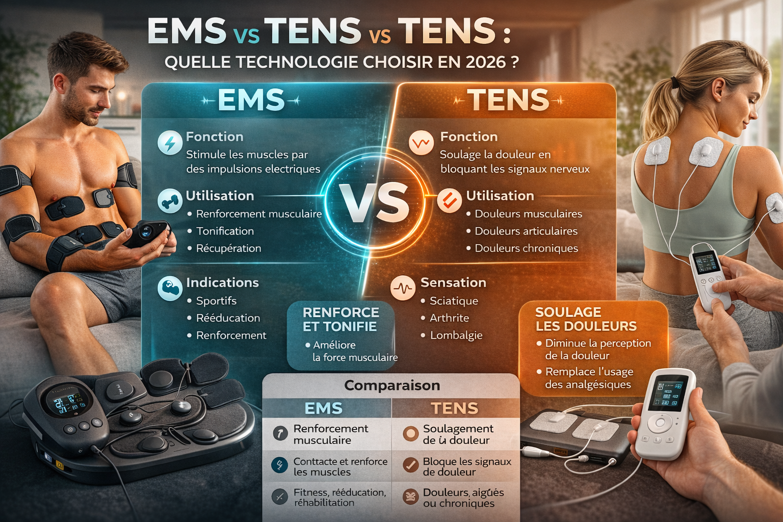 EMS TENS différence EMS TENS différence