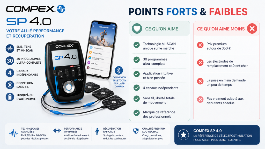 Points forts et points faibles Compex SP 4.0