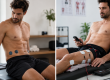 Électrostimulateur sans fil ou filaire utilisé pour la récupération musculaire avec électrodes posées sur le corps